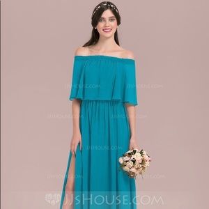 JJ’s House Off-the-Shoulder Bridesmaid Dress